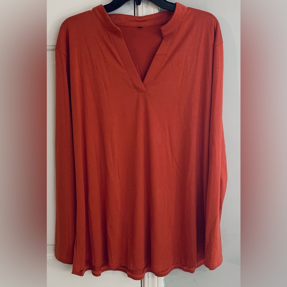 New 3XL Long Sleeve Orange Top